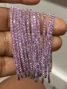 Lavish Crystal Bangle Set - Lilac Sparkle